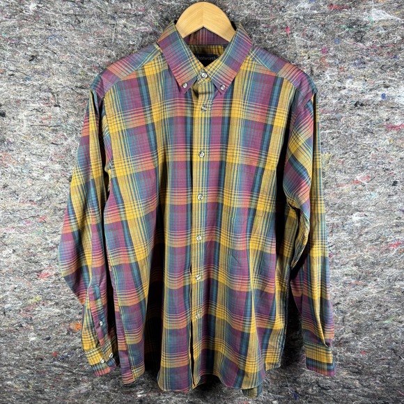 Wentworth‎ Shirt Mens Medium Plaid Button Down Long Sleeve Vintage Style Casual - Picture 1 of 13